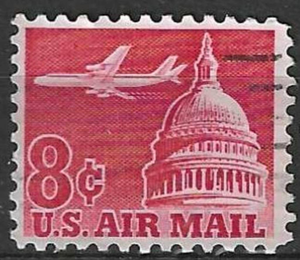 États-Unis 1959/1961 - Yvert 61PA - Avion et Capitole (ST), Envoi, Affranchi