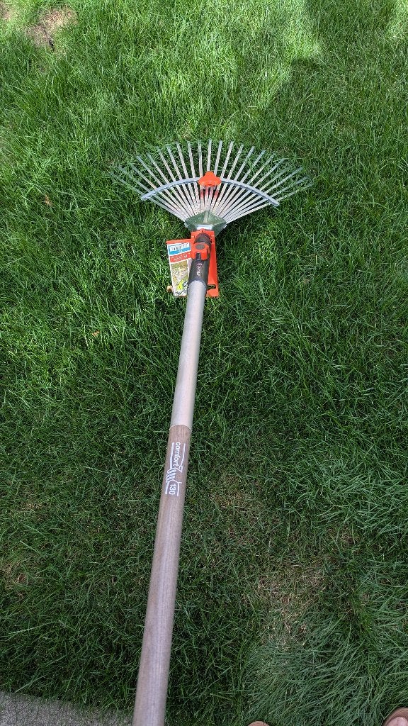 verstelbare GARDENA combisystem-bladhark  met steel (nieuw), Tuin en Terras, Ophalen, Nieuw, Hark, Gardena