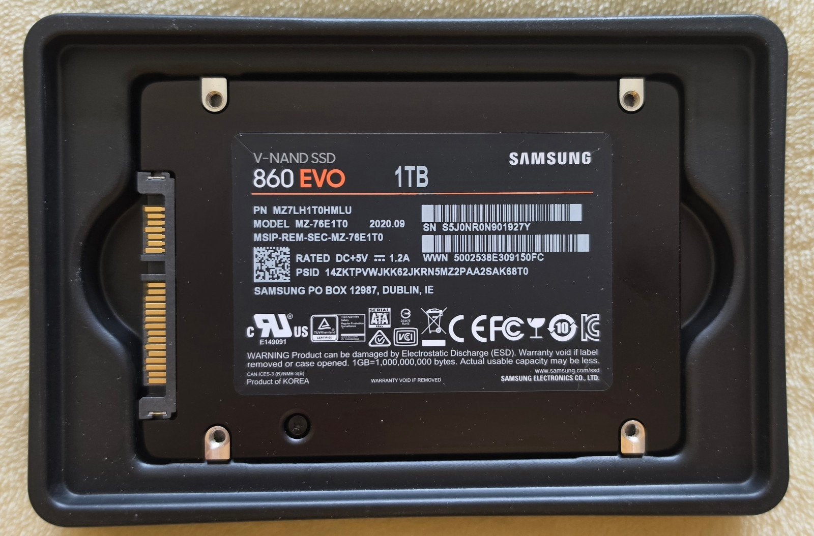 Samsung 860 EVO 1TB, Computers en Software, Intern, Gebruikt, Verzenden, Server