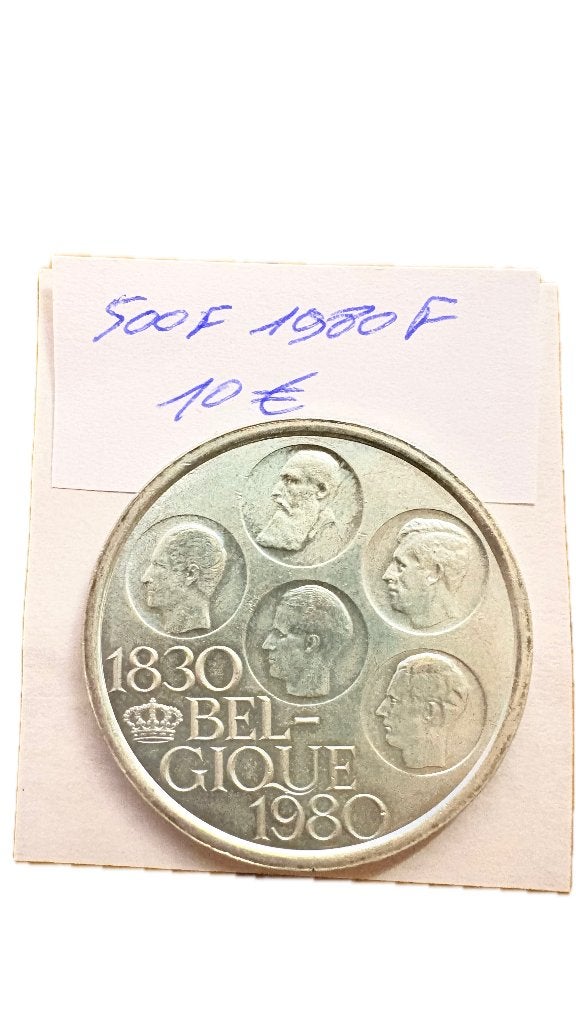 BOUDEWIJN I: 500 frank 1980F, Ophalen of Verzenden
