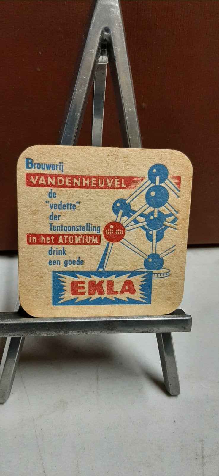 Ancien tapis à bière Ella Vandenheuvel EXPO '58 recto verso, Collections, Enlèvement