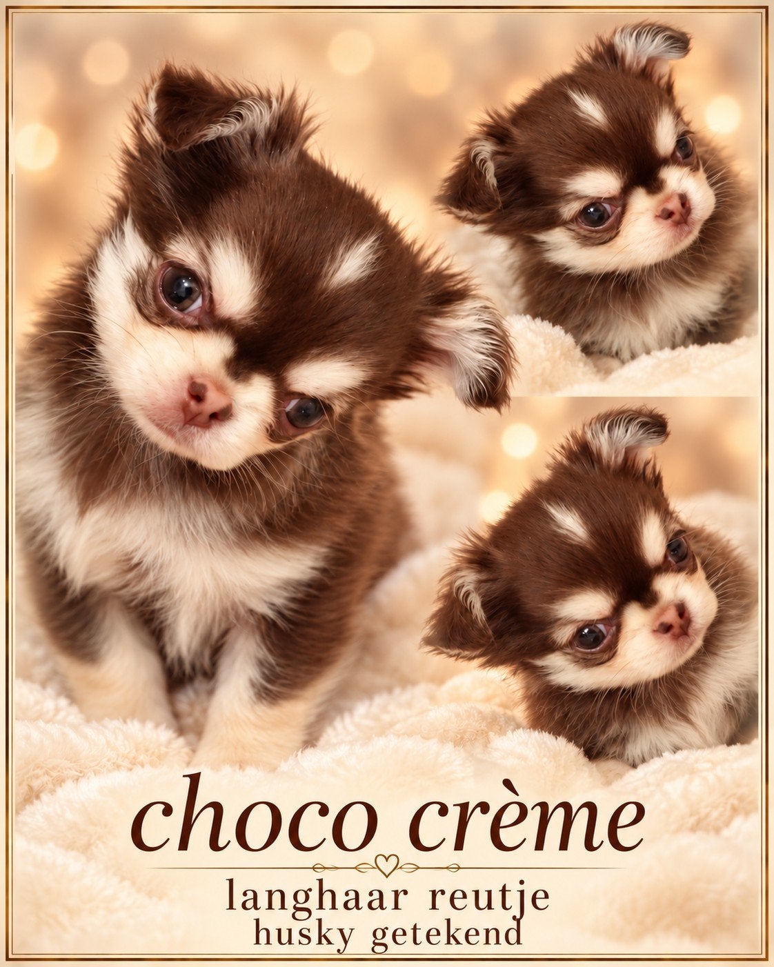 Prachtige  langharige chihuahua reutje's, Dieren en Toebehoren, België, Fokker | Hobbymatig, Reu, CDV (hondenziekte)