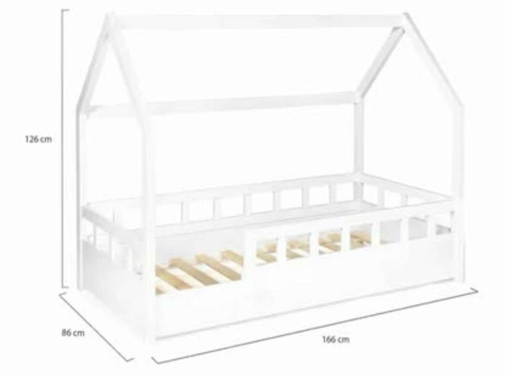 Lit cabane Montessori.  160x80  cm, Sommier à lattes, 70 à 85 cm, Enlèvement, Utilisé