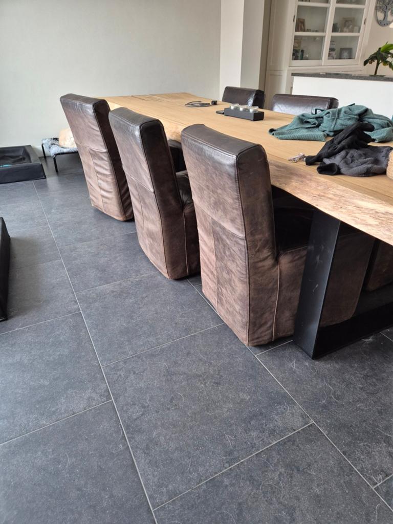 Leren eetkamerstoelen. 6 stuks, Huis en Inrichting, Ophalen