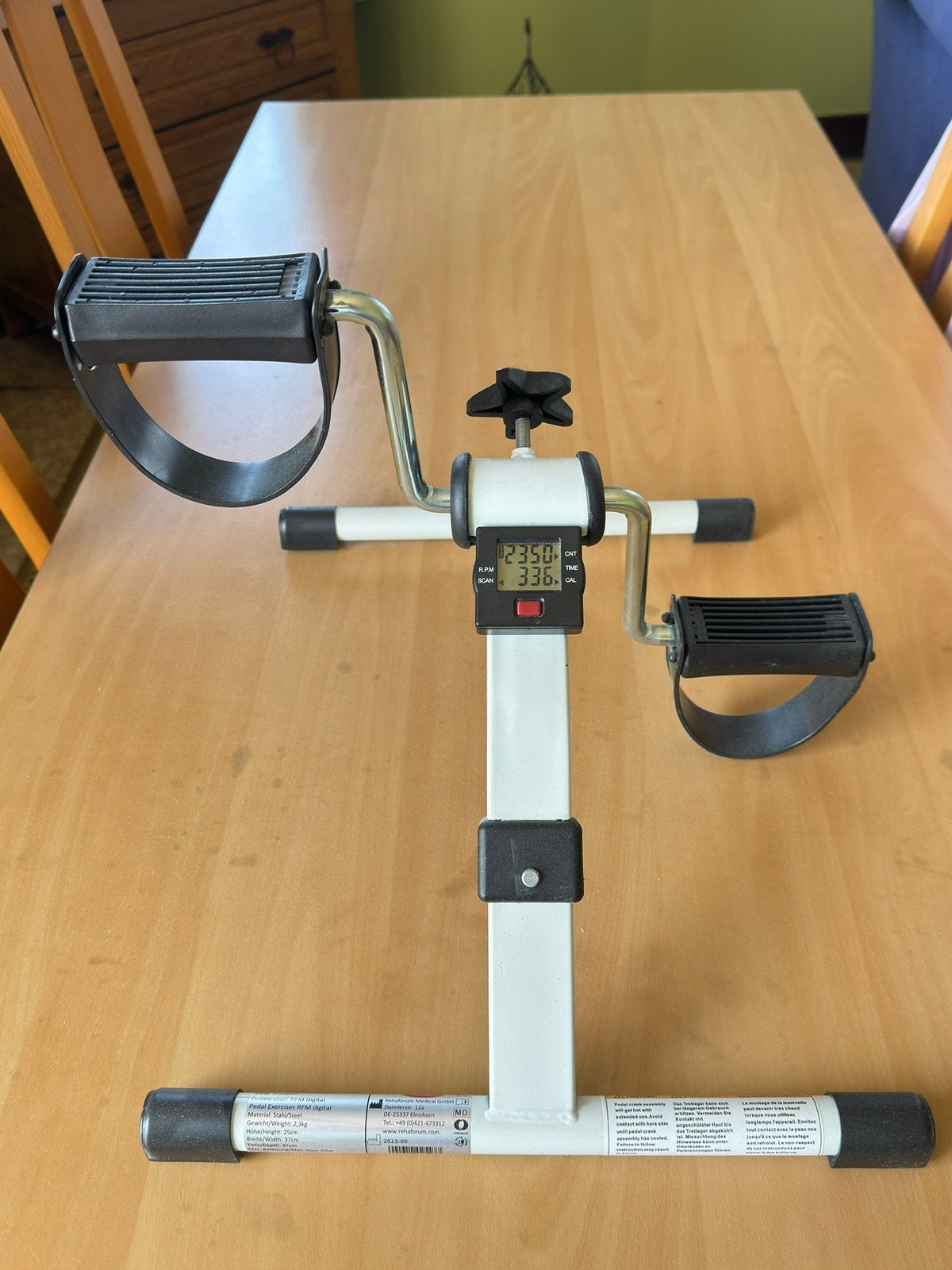 pédalier de rééducation pliable avec écran LCD, Enlèvement ou Envoi, Comme neuf, Vélo d'appartement, Métal