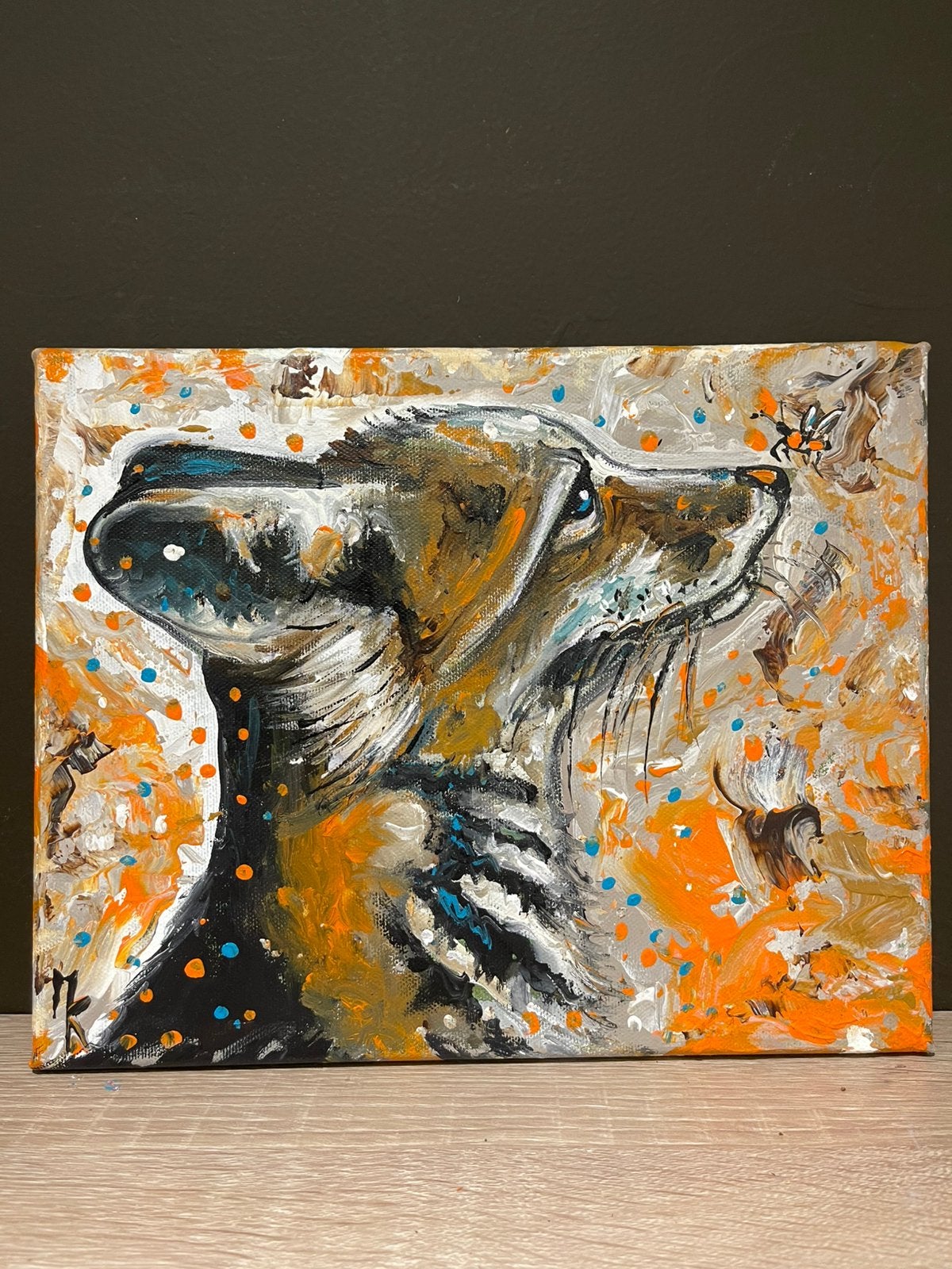 Schilderij lief vosje door Mk Art, Antiek en Kunst, Acrylverf, Gelimiteerde oplage, Ophalen of Verzenden, Dieren