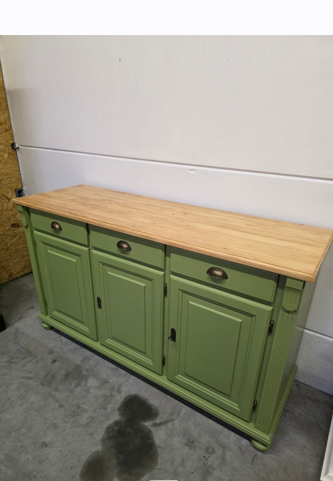Prachtige opgemaakte massief grenen dressoir 155cm., Enlèvement