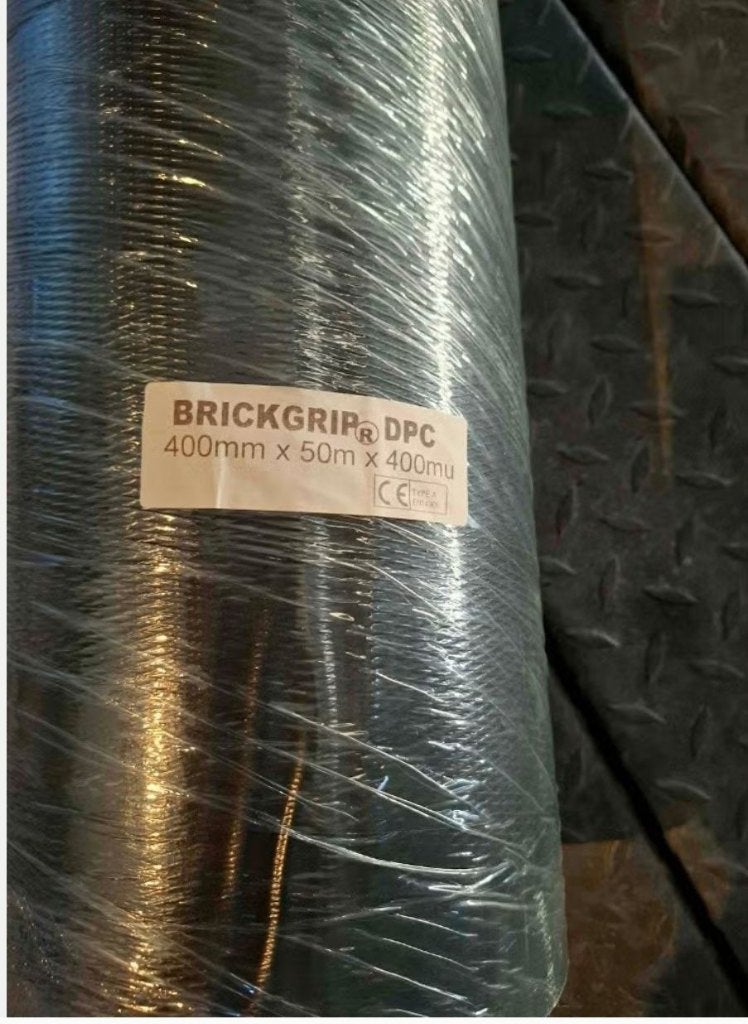 2 NIEUWE BRICKGRIP DPC ROLLEN 50 M X 40 CM X 400MU, Bricolage & Construction, Enlèvement, Neuf, Film