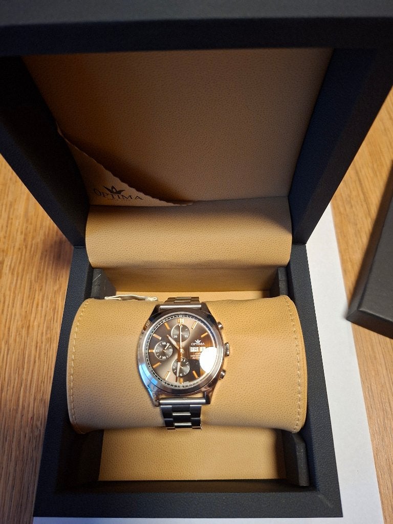 montre homme Optima atmos automatique chronographe, Montre-bracelet, Autres marques, Enlèvement, Acier