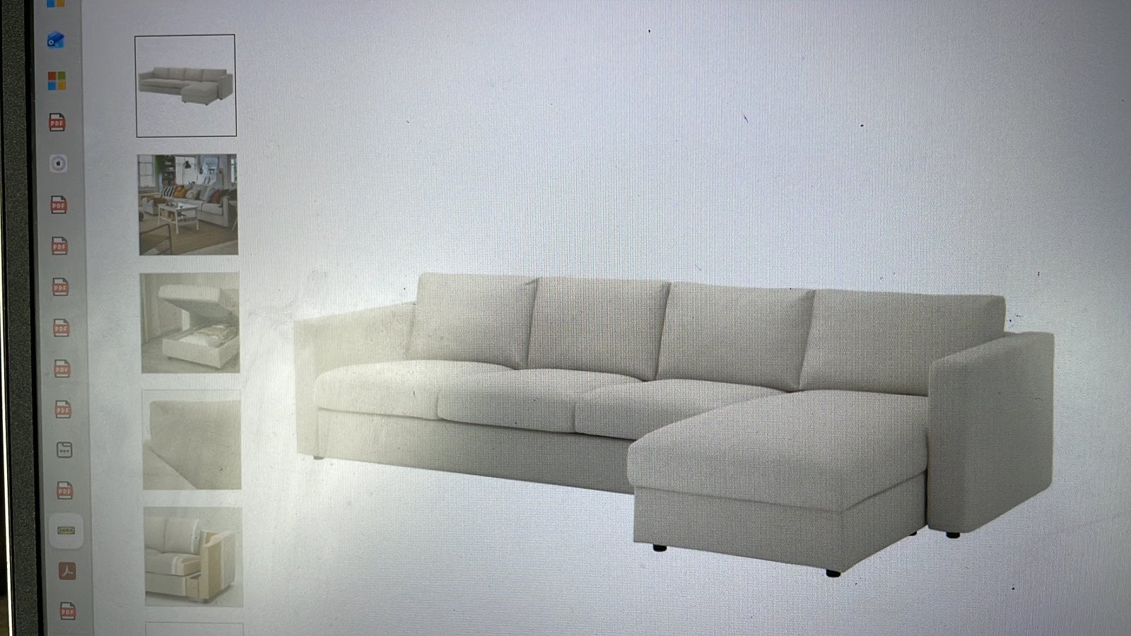 Stoffen zetel Vimle Ikea met opbergruimte, perfecte staat!, Ophalen, Zo goed als nieuw, Rechte bank, Stof