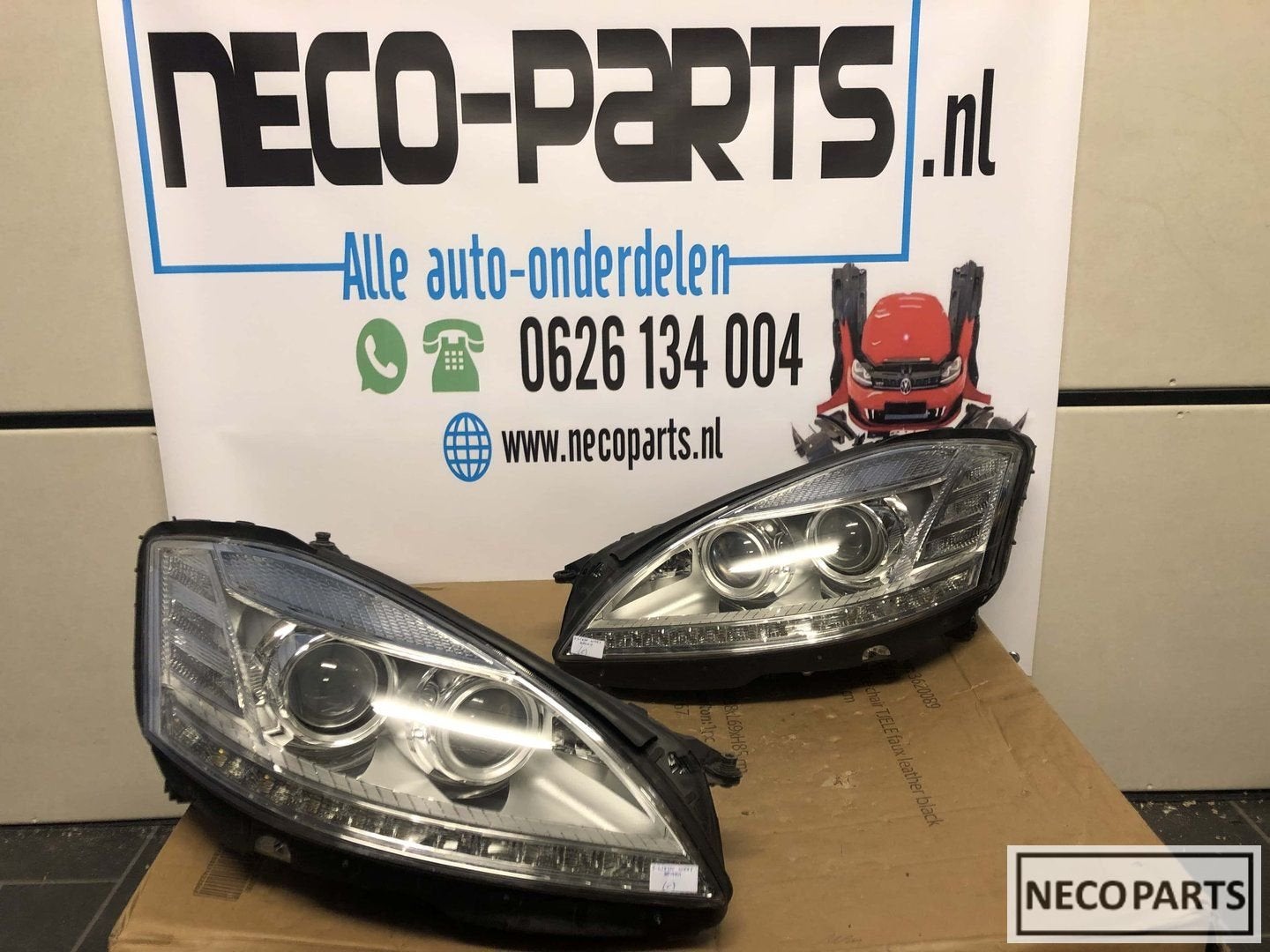 S klasse w221 xenon koplamp origineel links en rechts, Gebruikt, -, Ophalen of Verzenden, -