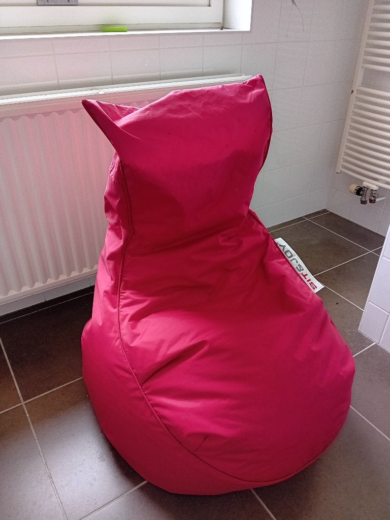 Pouf avec dossier, Enlèvement, Utilisé, Rouge, Pouf