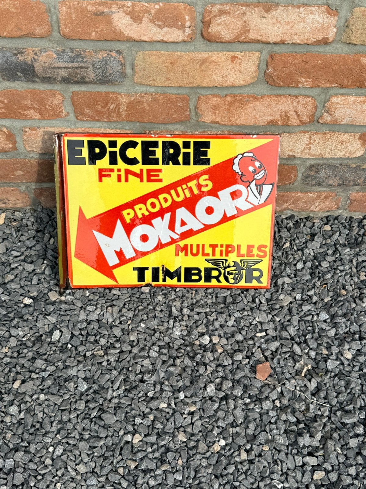 Plaque émaillée MOKAOR, Enlèvement ou Envoi, Utilisé, Panneau publicitaire