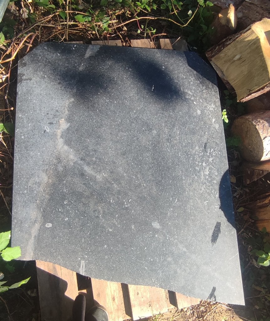 Grote zwarte natuurstenen plaquette, Belgische blauwe steen, Tuin en Terras, Ophalen, Overige typen, Nieuw, Natuursteen