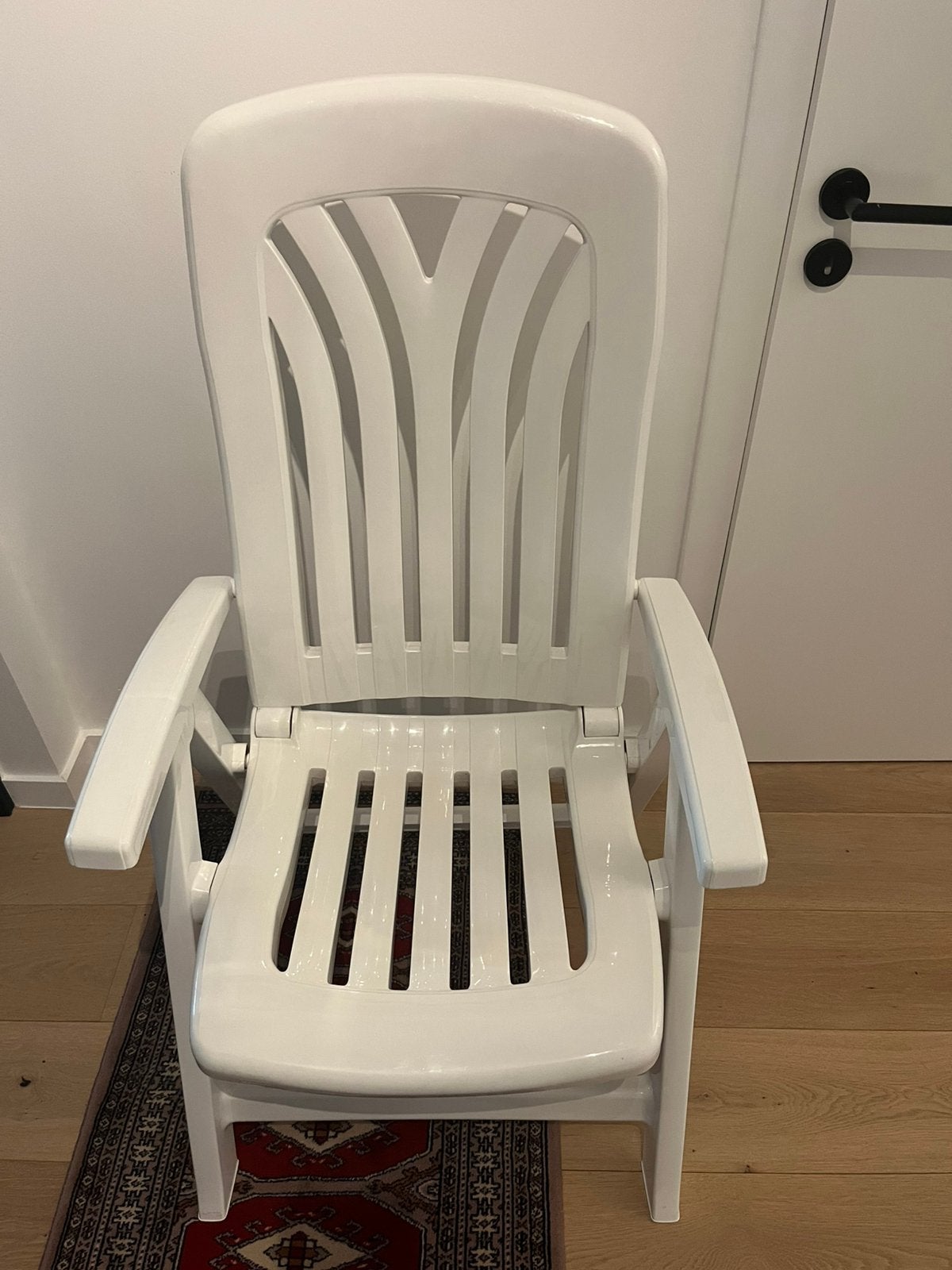 Chaises de jardin blanches réglables Curver avec coussins, Enlèvement, Comme neuf