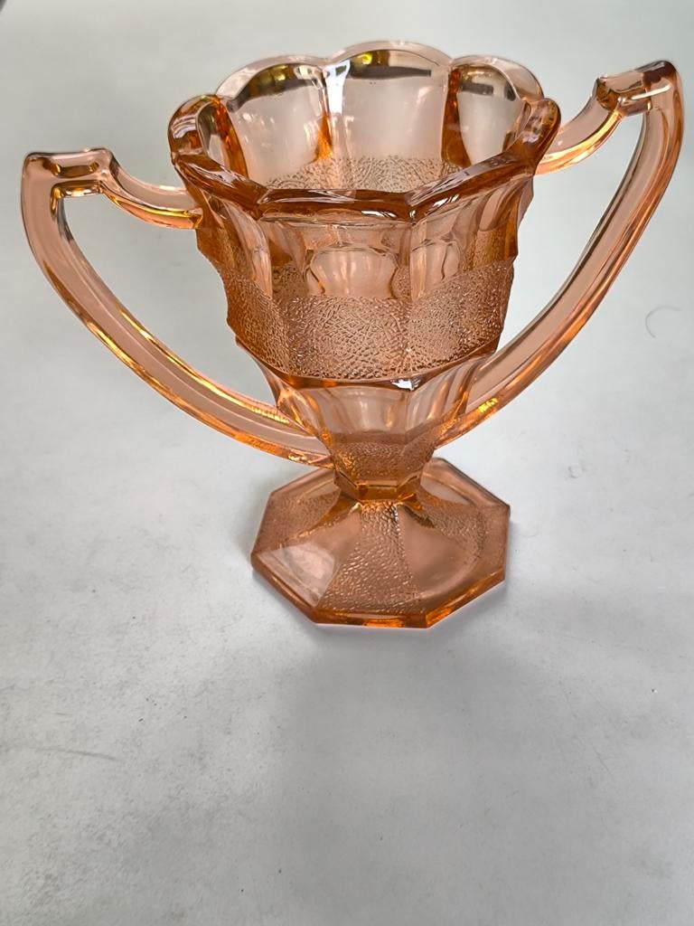 Zeldzame peach roze art deco vaas, Antiek en Kunst, Ophalen of Verzenden