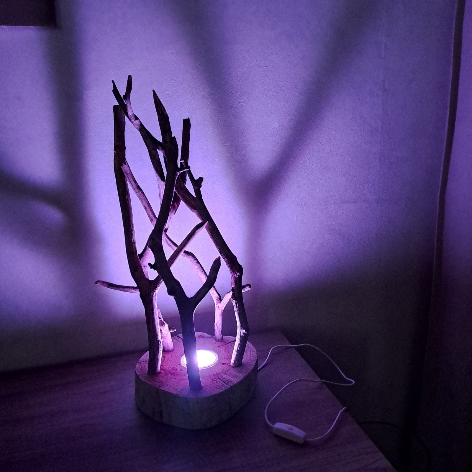 luminaire en bois flotté, Enlèvement ou Envoi, Bois, Éclairage LED