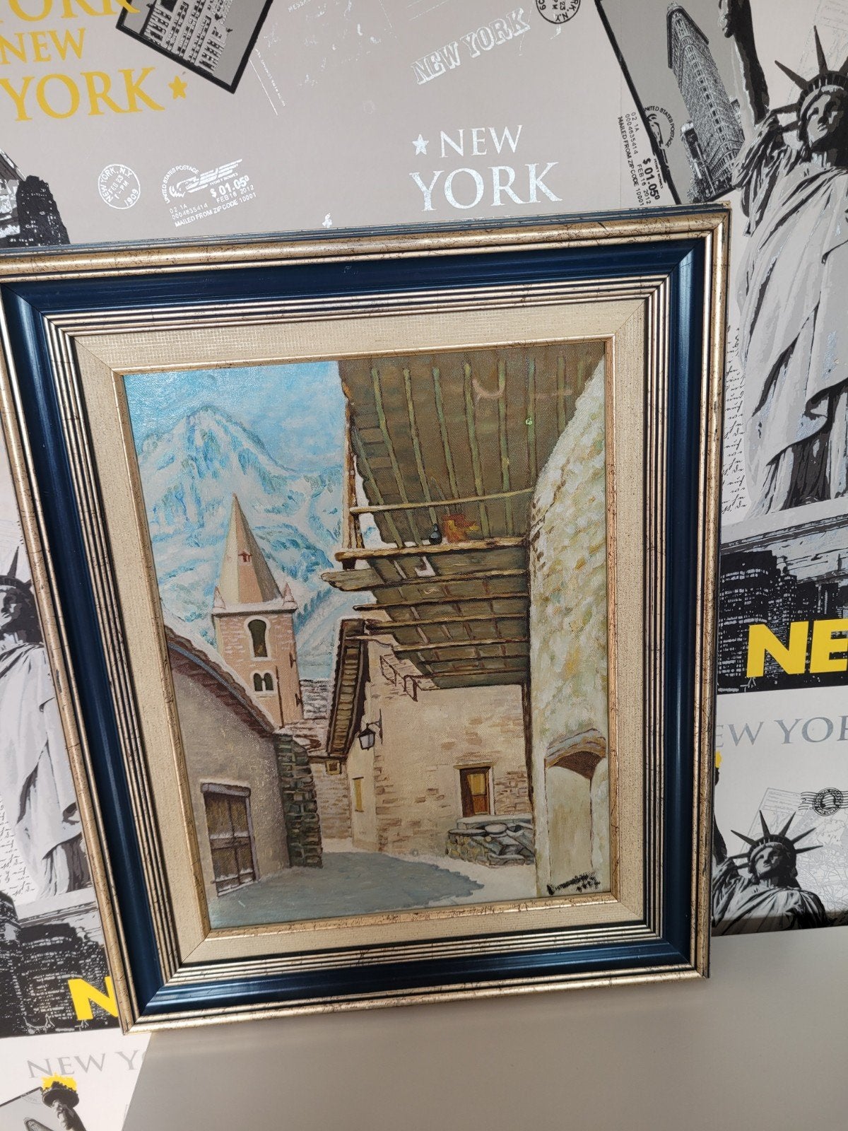 Beau Tableau intact encien avec une signature marquee, Enlèvement ou Envoi