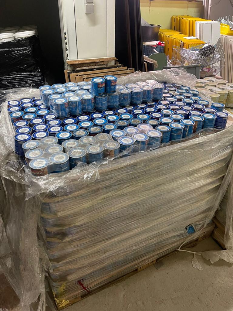 Grote verfpartij Sadolin + Flexa + houtverf palletstock, Ophalen, Nieuw, Verf