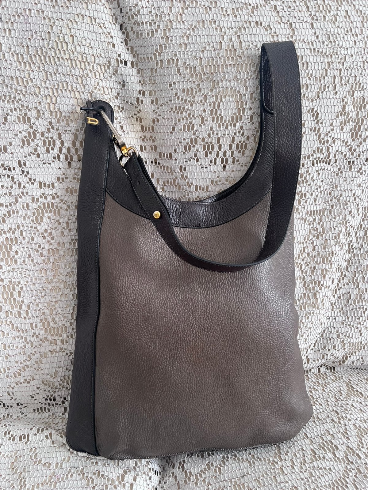 Sac DELVAUX modèle Jongleur cuir kaki marron, Enlèvement ou Envoi, Comme neuf, Cuir