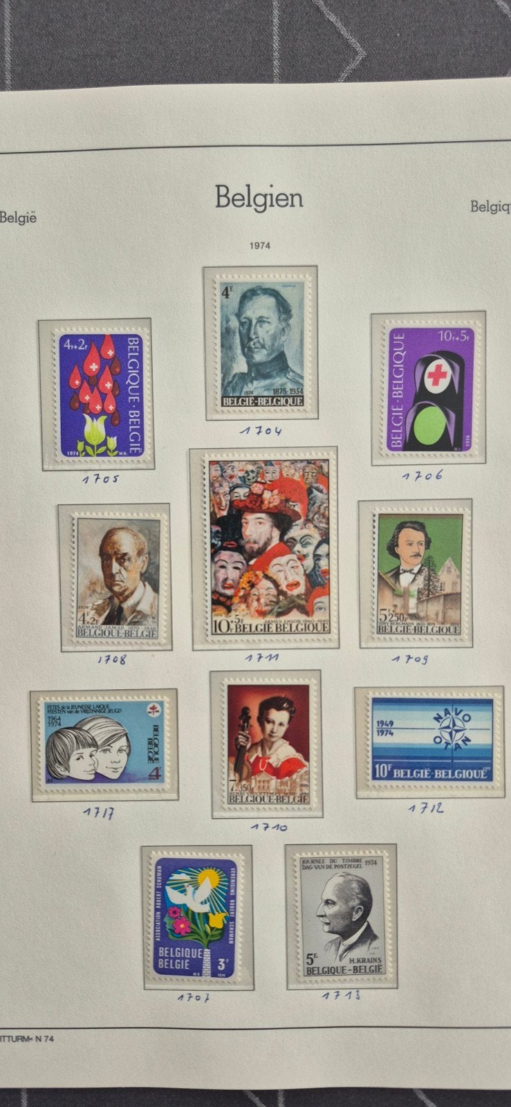 Timbres de 1974, Sans timbre, Enlèvement ou Envoi, Non oblitéré, Timbre-poste