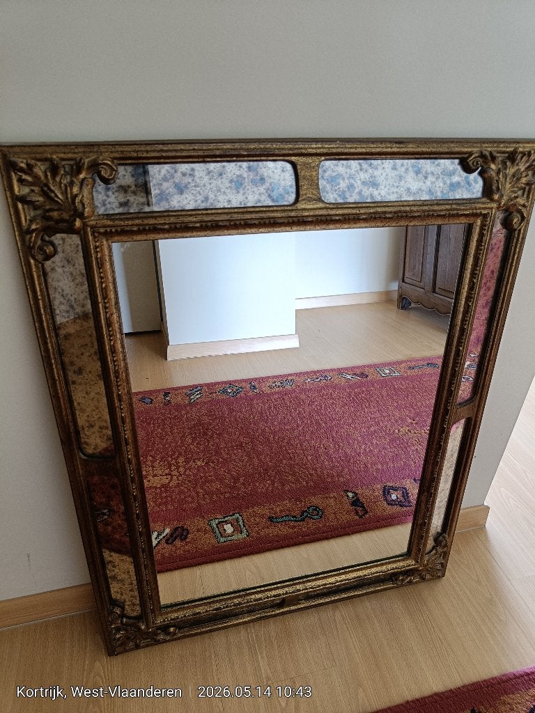 vintage spiegel, Ophalen, Rechthoekig, 50 tot 100 cm, Minder dan 100 cm