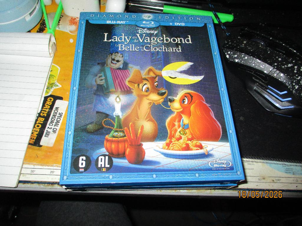 lady en de vagebond, Ophalen of Verzenden, Zo goed als nieuw, Tekenfilms en Animatie
