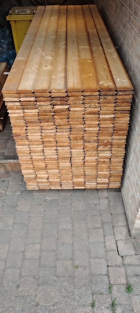 280 planken tand en groef 11,8cm op 2,1cm en 295cm lang, Ophalen, Nieuw, 250 cm of meer, Planken