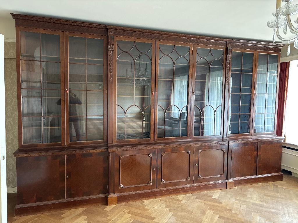 Bibliotheek, Huis en Inrichting, Kasten | Boekenkasten, Ophalen, Gebruikt, Met deur(en), 200 cm of meer