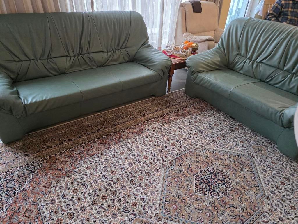 Woonkamer sofa van 3 en 2 leer, Huis en Inrichting, Stoffering | Tapijten en Vloerkleden, Ophalen