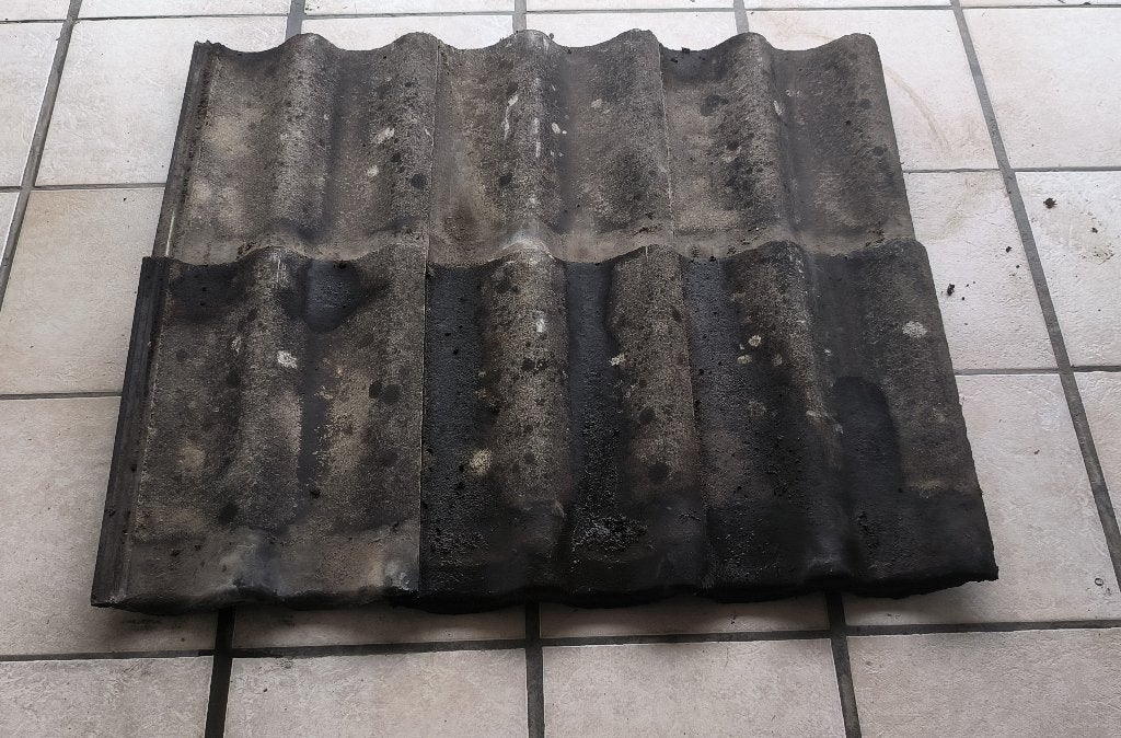 zwarte cementpannen, Doe-het-zelf en Bouw, Dakpannen en Dakbedekking, Ophalen, Gebruikt, Steen of Klei, Zwart