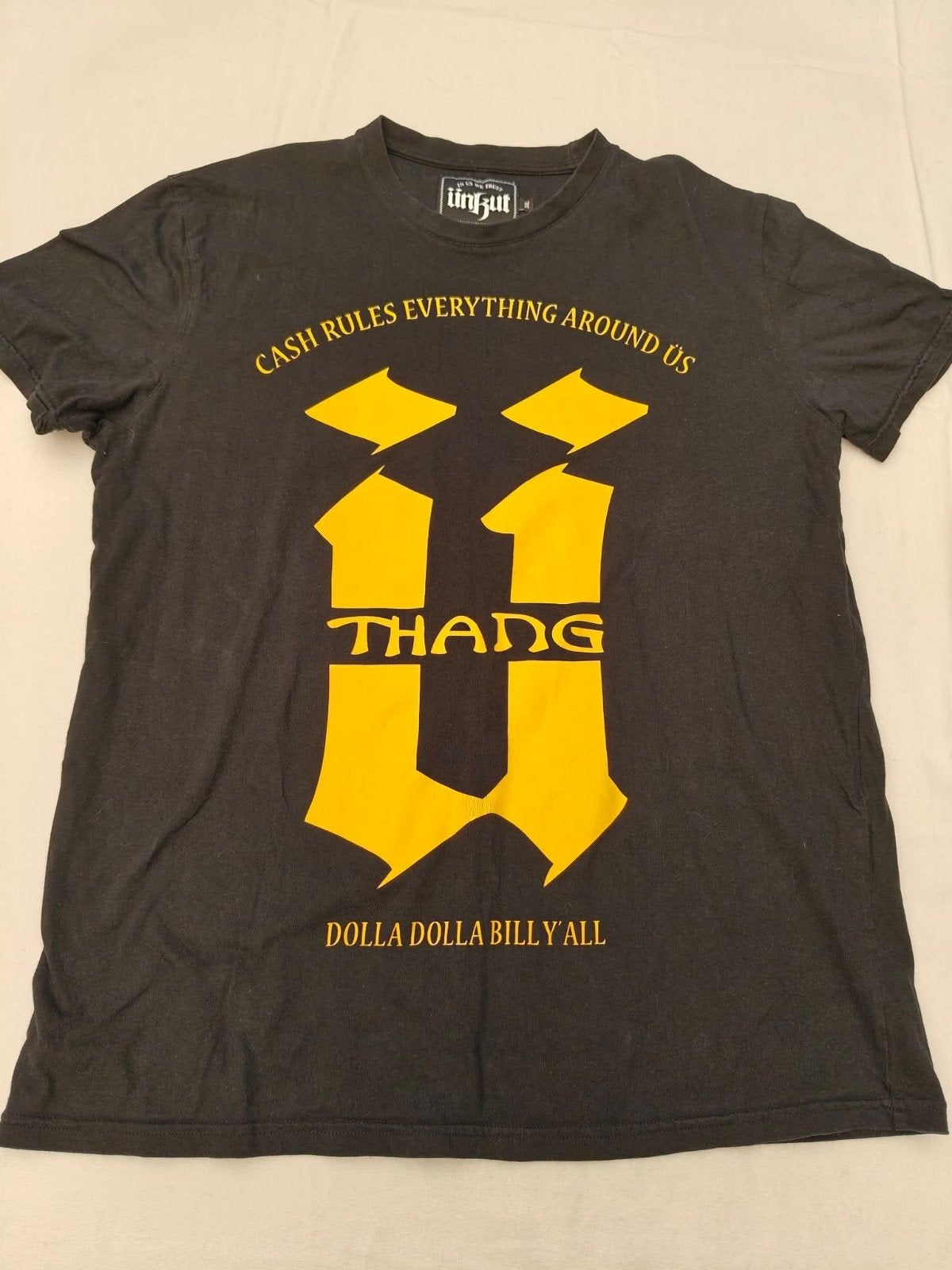 T-shirt In Us We Trust 3XL noir & jaune – Streetwear, Enlèvement ou Envoi, Autres tailles, Porté, Unkut