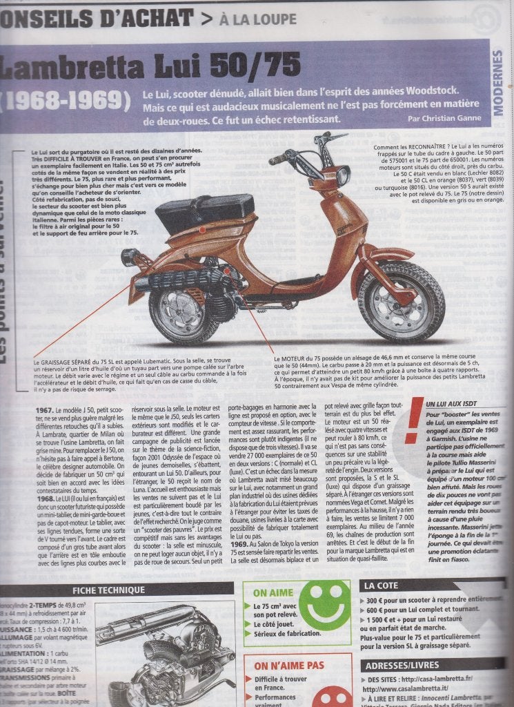 Scooters Lambretta Lui 50 / 75 collection, Livres, Journaux & Revues, Envoi, Utilisé