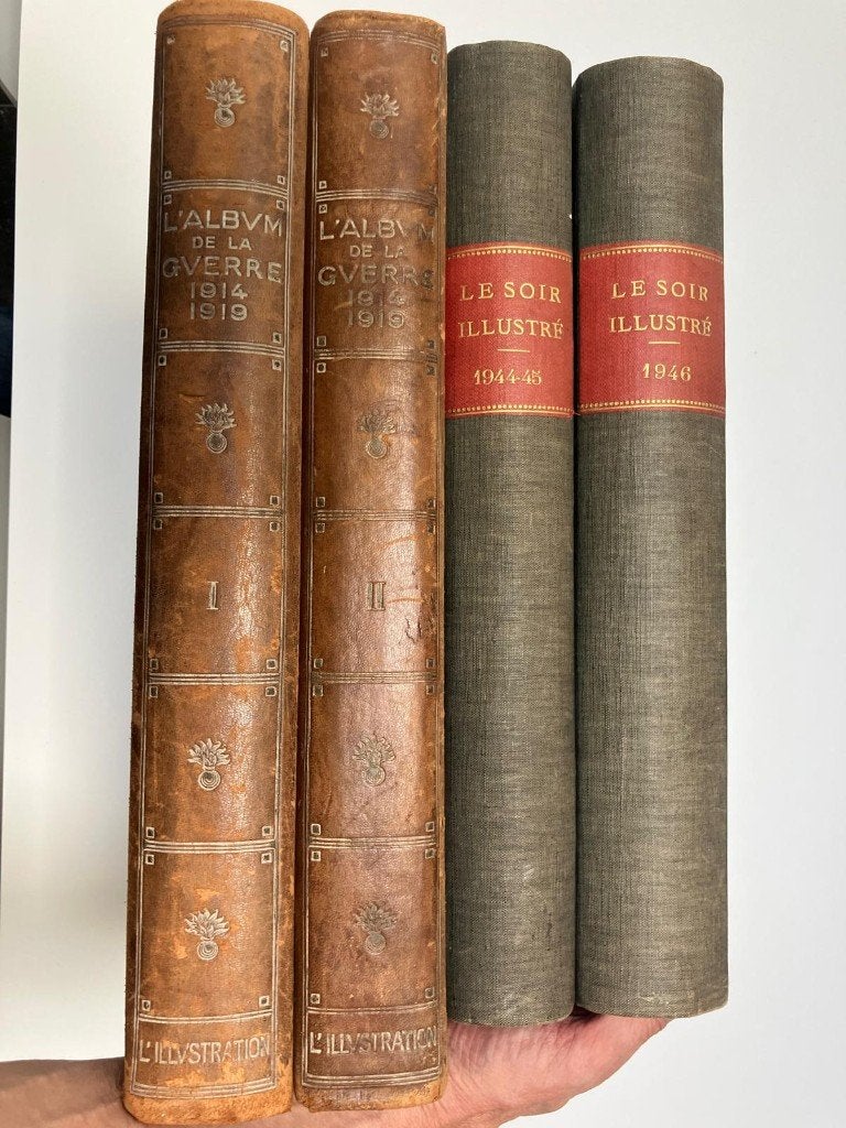 L'albvm de la guerre 1914-19 & Le Soir Ilustré 1944-45 & 46, Livres, Avant 1940, Général, Enlèvement, Utilisé