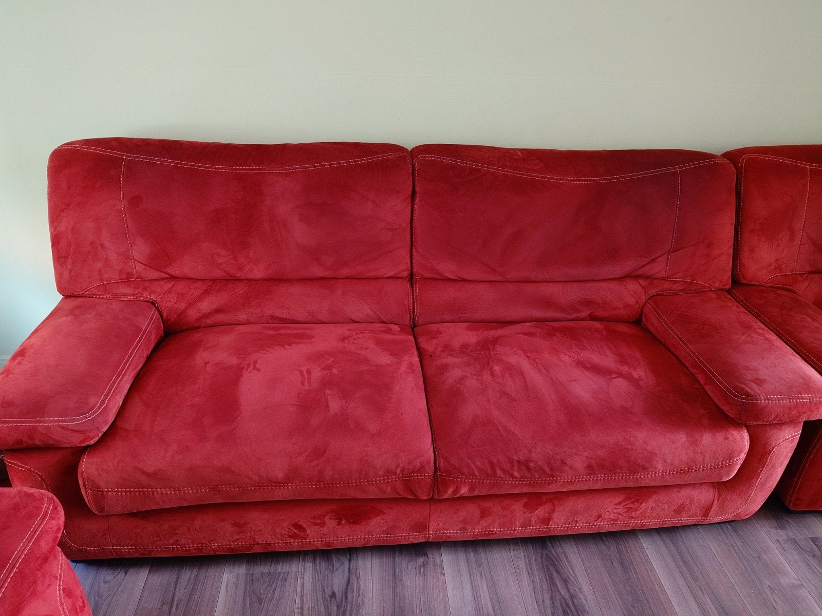 3 canapés bordeaux, canapé 1, 2 et 3 places, 300 cm ou plus, Comfort & cozy, Enlèvement, Utilisé