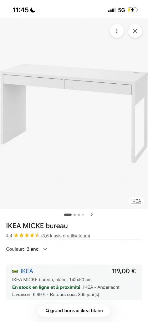 IKEA Mickey bureau, Ophalen, Gebruikt, IKEA, Wit