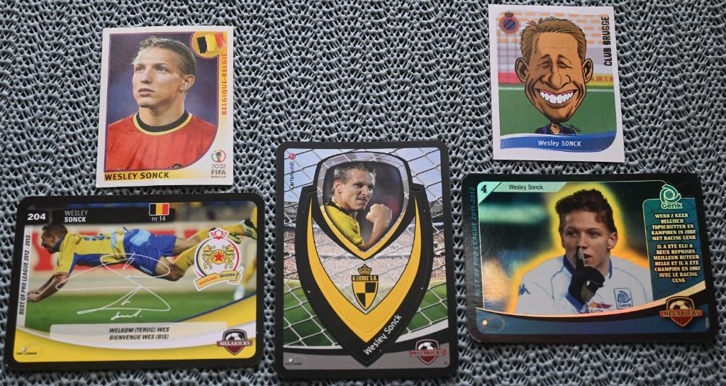 Kaarten en stickers / Wesley Sonck / 5 stuks, Verzamelen, Sportartikelen en Voetbal, Zo goed als nieuw, Poster, Plaatje of Sticker