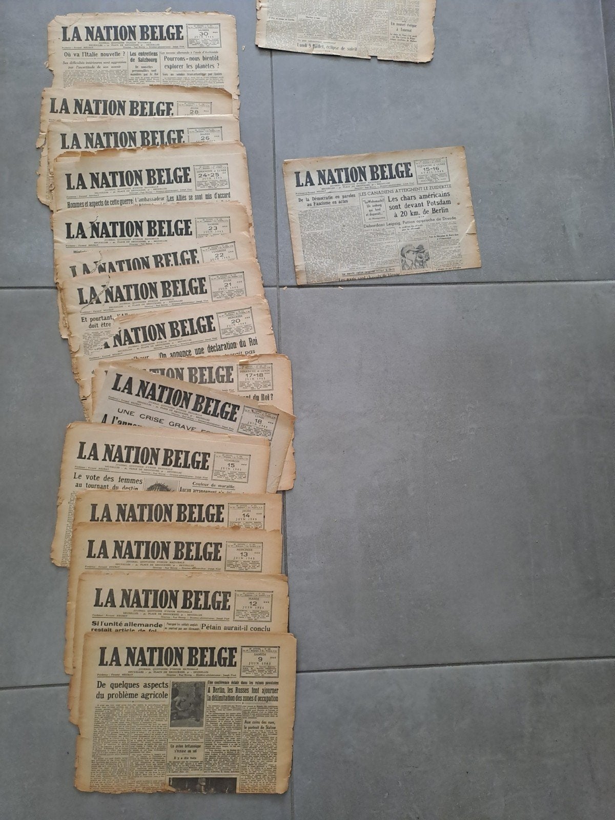 lot de journaux - la nation belge, Enlèvement ou Envoi, 1940 à 1960, Journal