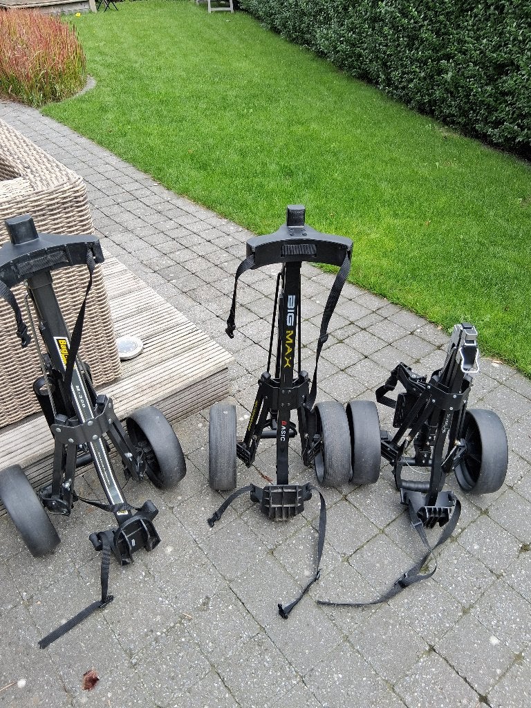 trolley voor golftassen, Sports & Fitness, Golf, Enlèvement ou Envoi, Utilisé, Voiturette de golf, Autres marques