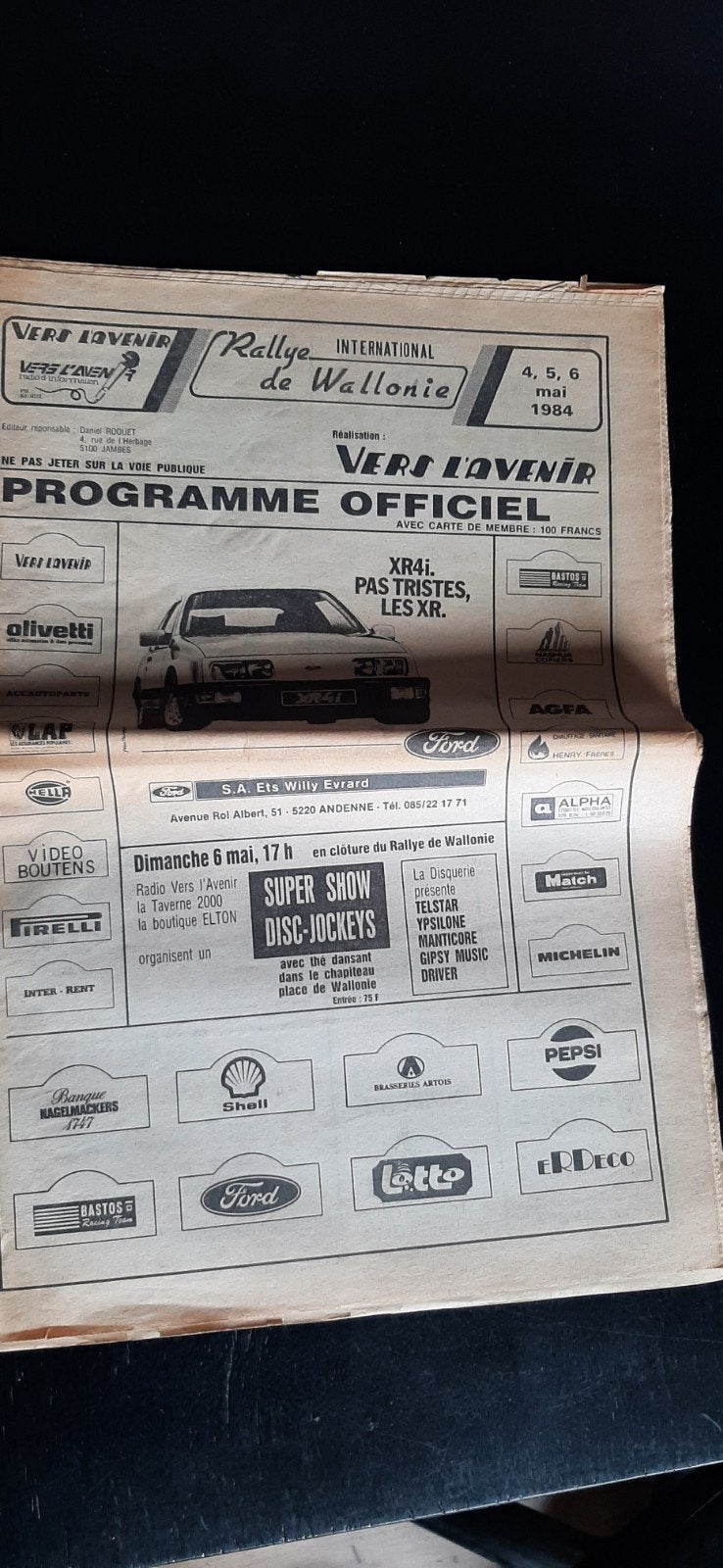Rallye de Wallonië  1984 programma boekjes, Ophalen of Verzenden, Gelezen