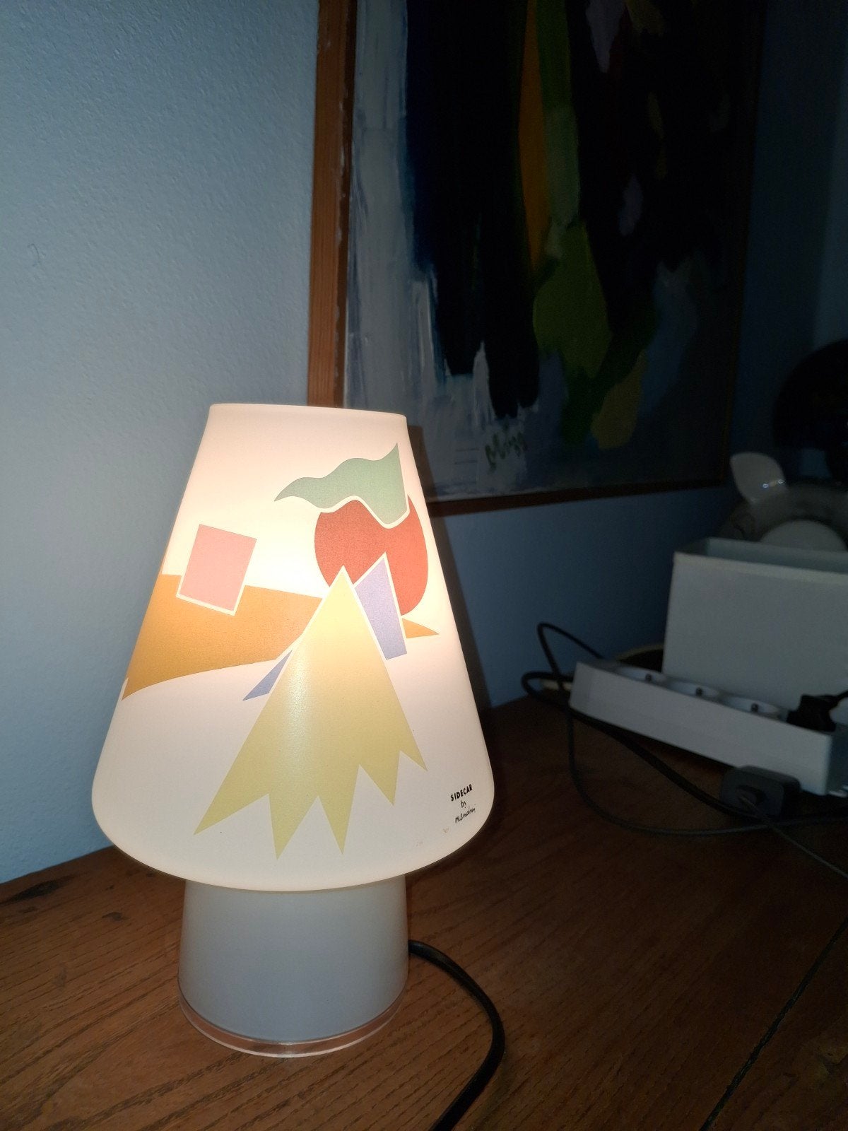 'Bibi' tafellamp, Wit, Ophalen, Glas, Design