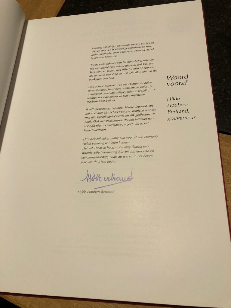 Ontmoeting met Hamont-Achel, ons stadje vandaag, 19e eeuw, Ophalen of Verzenden, Zo goed als nieuw, Marius Degeest