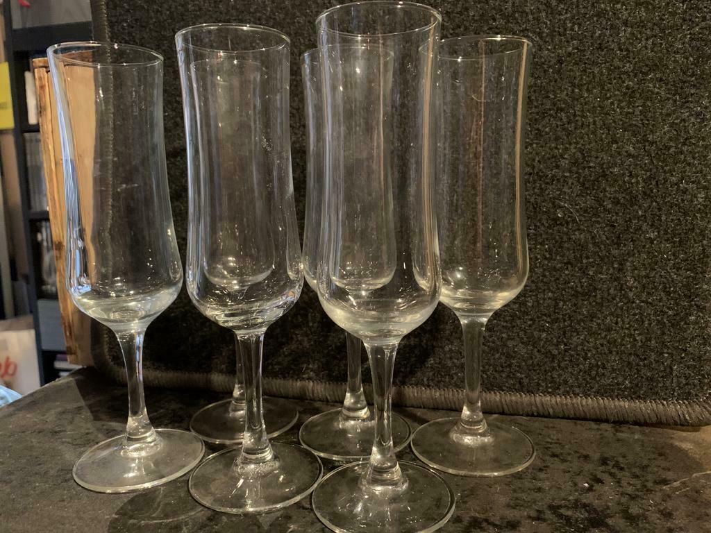 6 champagneglazen in perfecte staat, Gebruikt, Overige typen
