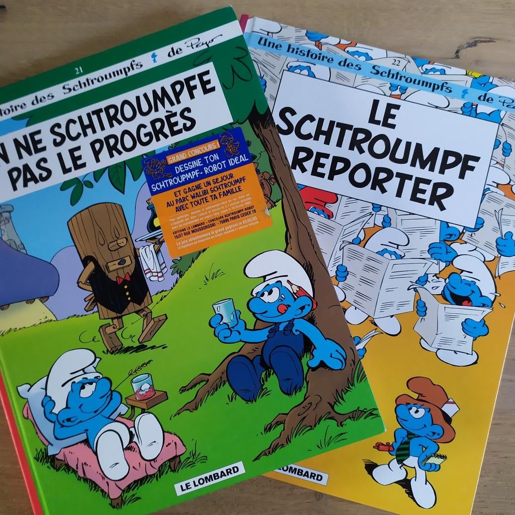 Les Schtroumpfs 21 et 22  EO TBE, Meerdere stripboeken, Ophalen of Verzenden, Peyo