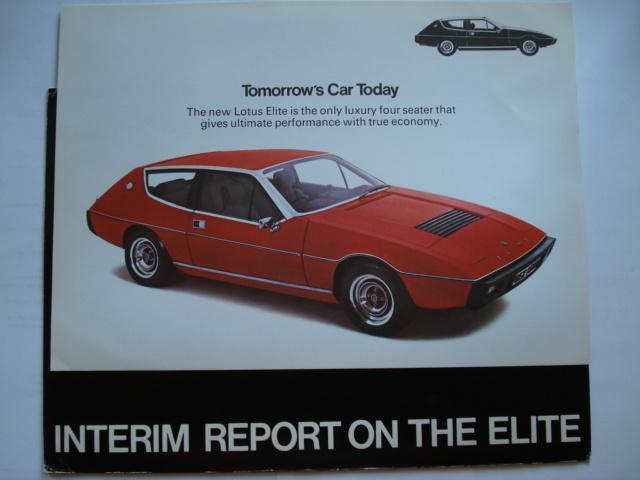 Lotus Elite 1974 Brochure Catalogue Prospekt SET, Envoi, Utilisé, Autres marques