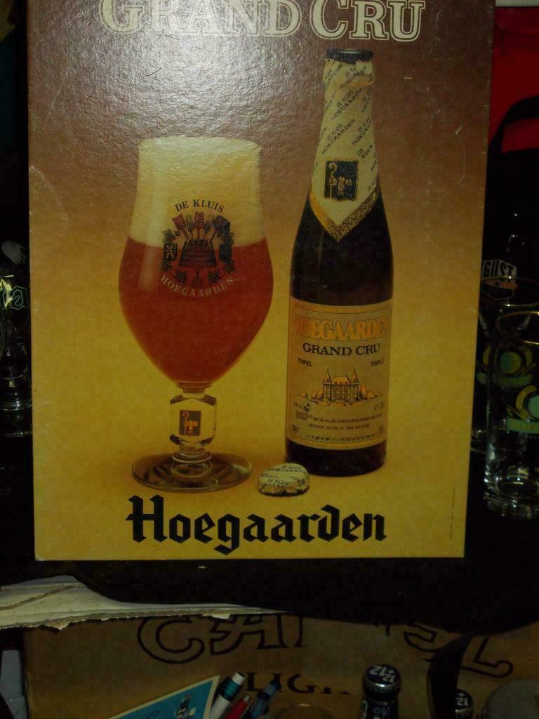 Beersign.Reclame in Karton.Hoegaarden.Grand Cru, Ophalen of Verzenden, Gebruikt, Reclamebord
