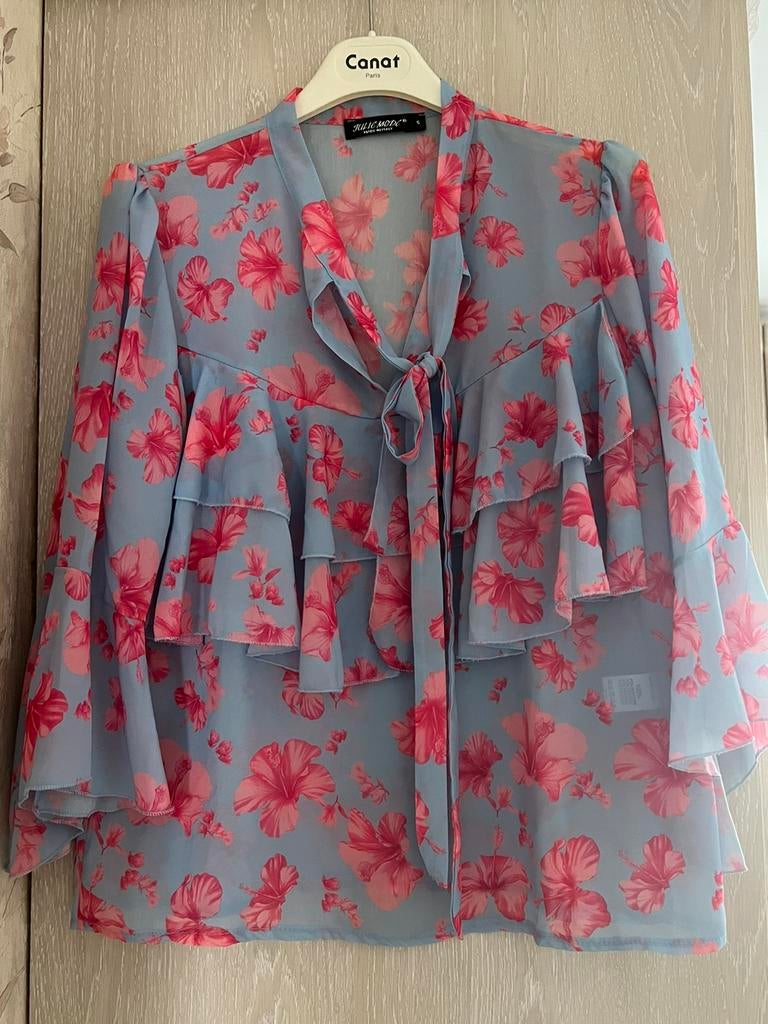 Blouse Julie Mode, Kleding | Dames, Ophalen, Zo goed als nieuw, Blauw
