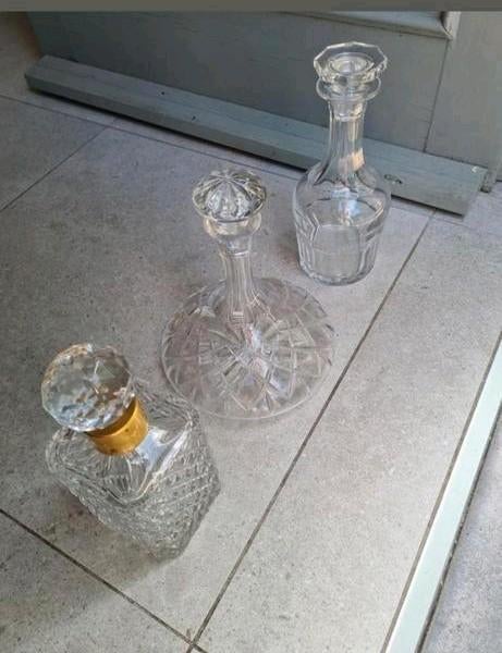 Carafe ancienne en cristal 3 pièces, prix par pièce !, Antiquités & Art, Enlèvement ou Envoi