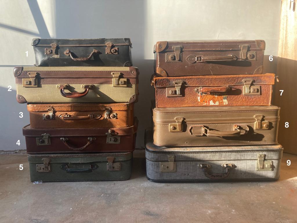 Vintage retro reiskoffers/valiezen, Antiek en Kunst, Ophalen