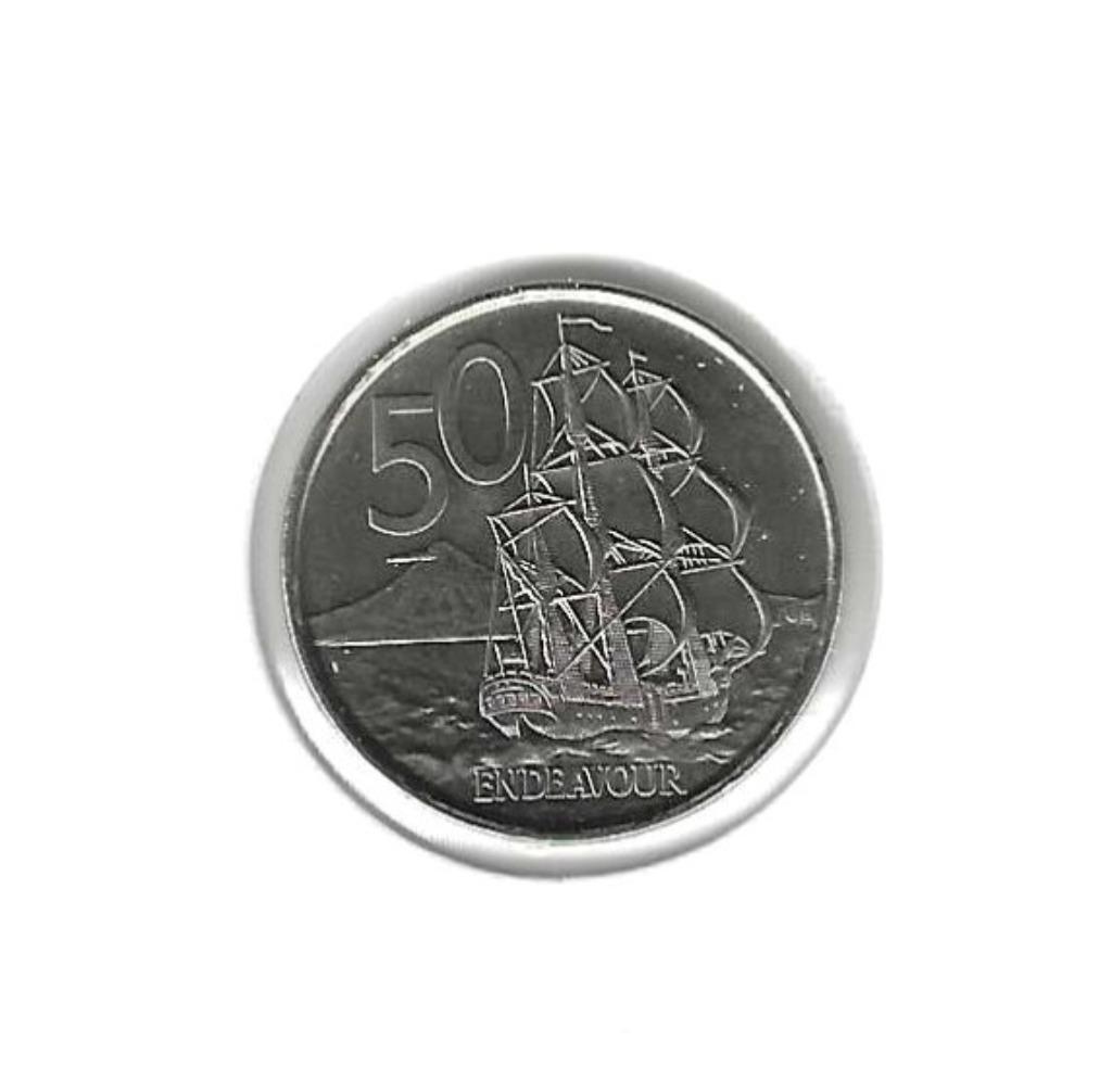 Nieuw-Zeeland, 50 Cents 2006, Endeavour., Ophalen of Verzenden, Losse munt